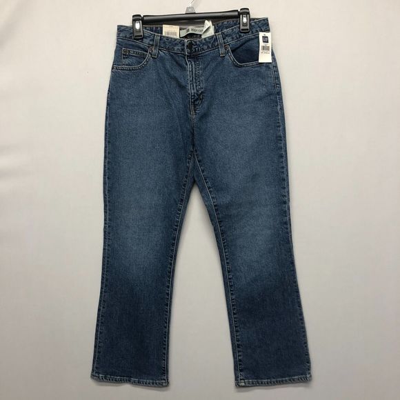 NWT Gap Women Boot Cut Stretch Blue Denim Ankle Jeans Size 10 M100 -19 - Picture 1 of 16